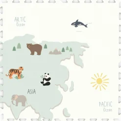 Play&Go Tapis puzzle 3 en 1 Tiloo Worldmap (120 x 180 cm)