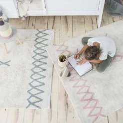 Lorena Canals Tapis rectangulaire Atlas écru et bleu (120 x 160 cm)