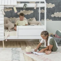 Lorena Canals Tapis rectangulaire Atlas écru et bleu (120 x 160 cm)