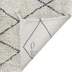 Lorena Canals Tapis rectangulaire lavable en coton naturel Mini Bereber noir (70 x 100 cm)