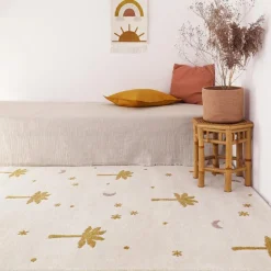 Nattiot Tapis rectangulaire Little Palm palmier Miel (120 x 170 cm)