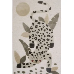 Nattiot Tapis rectangulaire Little Jaguar Ivoire (80 x 125 cm)