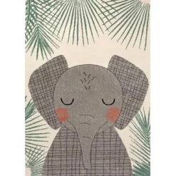 New Tapis rectangulaire éléphant Junko (120 x 170 cm) Tapis