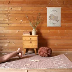 Sale Tapis rectangulaire Mallorca Rose Argile (100 x 150 cm) Tapis