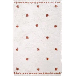 New Tapis rectangulaire pois terracotta Wooly (100 x 150 cm) Tapis