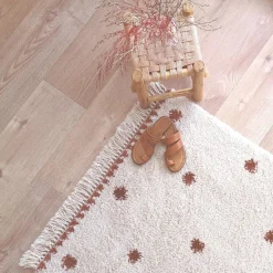 New Tapis rectangulaire pois terracotta Wooly (100 x 150 cm) Tapis