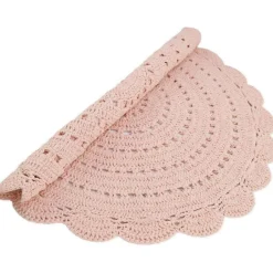 New Tapis rond Alma rose nude (120 cm) Tapis