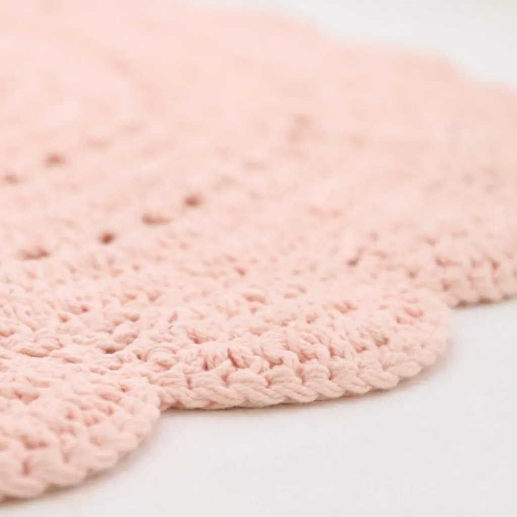 New Tapis rond Alma rose nude (120 cm) Tapis