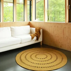 Nattiot Tapis rond Bibek mangue (110 cm)