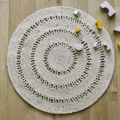 Outlet Tapis rond Bibek naturel (110 cm) Tapis