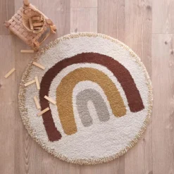 Nattiot Tapis rond Bohemian arc-en-ciel (120 cm)