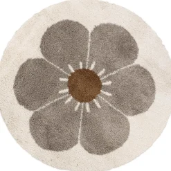 Hot Tapis rond Bohemian daisy taupe Tapis