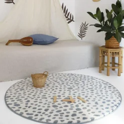 Nattiot Tapis rond léopard Maldä blue (120 cm)