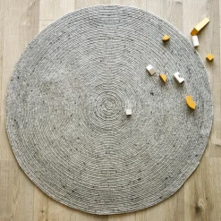 Hot Tapis rond Neethu gris (110 cm) Tapis