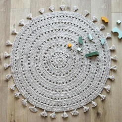 Nattiot Tapis rond Nila gris perle (120 cm)