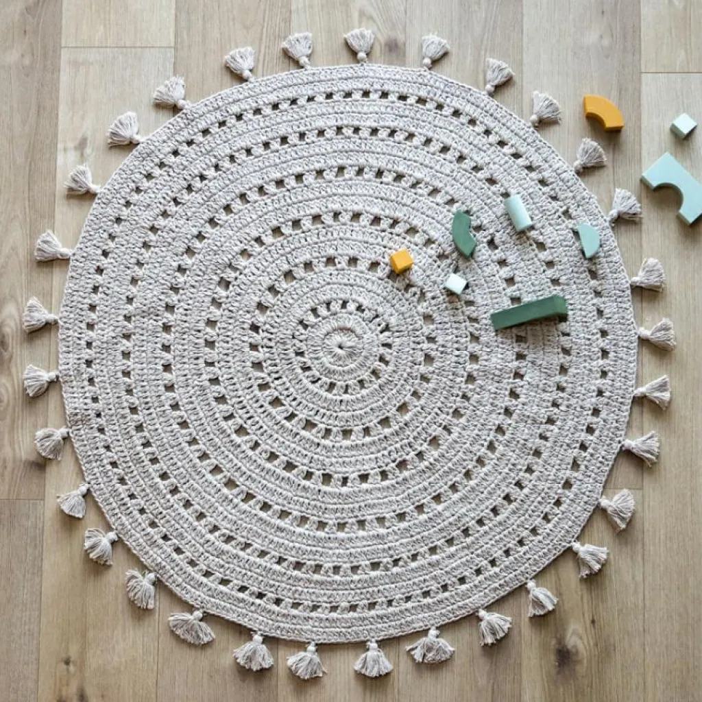 Nattiot Tapis rond Nila gris perle (120 cm)