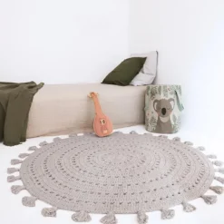 Nattiot Tapis rond Nila gris perle (120 cm)