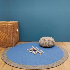 Clearance Tapis rond Nolan bleu (120 cm) Tapis