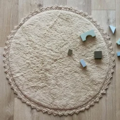 Nattiot Tapis rond Perla Sable (110 cm)