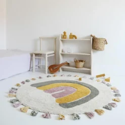 Nattiot Tapis rond Rainbow Moss (110 cm)