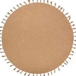 Outlet Tapis rond tressé avec fil doré Lisette (140 cm) Tapis