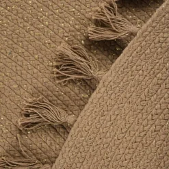 Outlet Tapis rond tressé avec fil doré Lisette (140 cm) Tapis