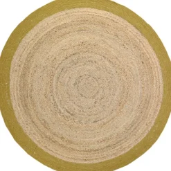 Hot Tapis rond Yhuki en jute et laine Mangue (140 cm) Tapis