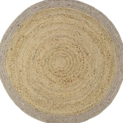 Online Tapis rond Yhuki en jute et laine Taupe (140 cm) Tapis