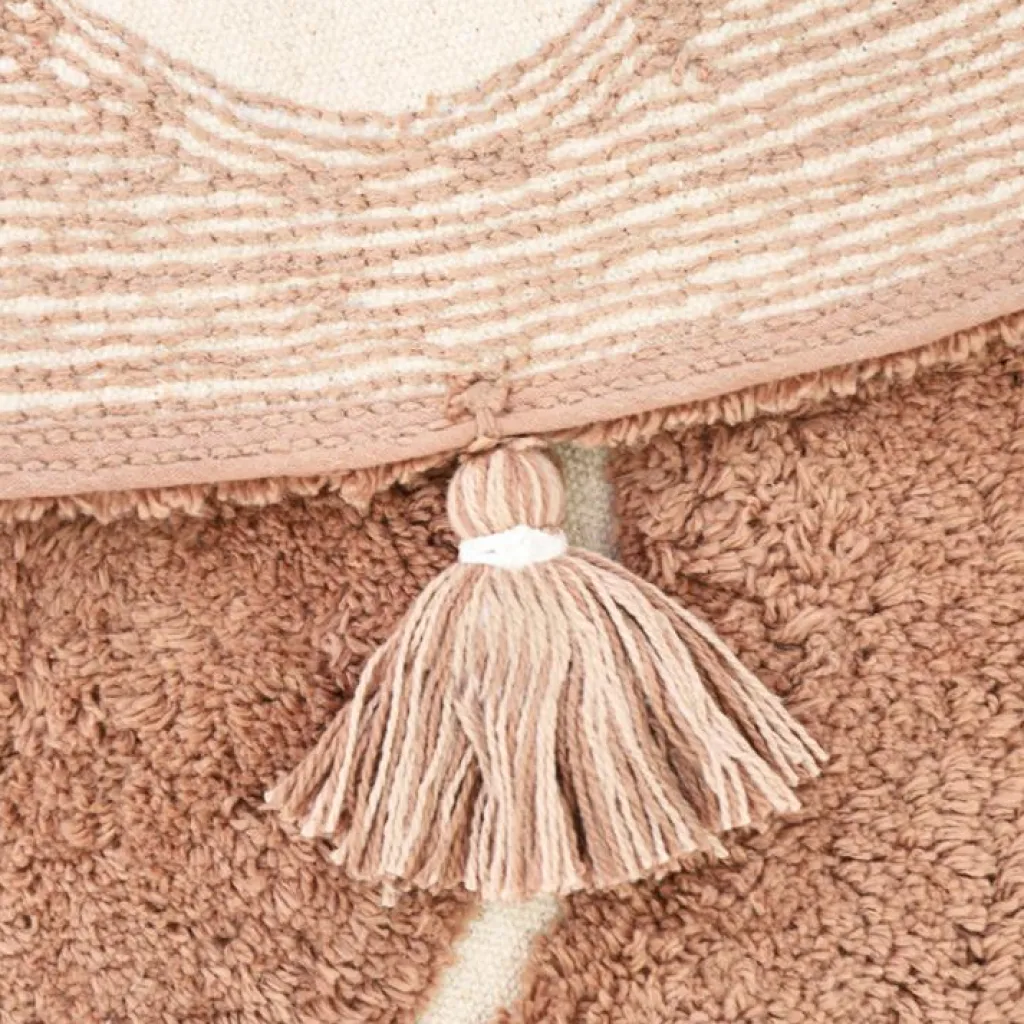 Nattiot Tapis rond Yva fleur rose (110 cm)