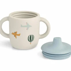 Liewood Tasse à bec en silicone Neil Aviator Ecru