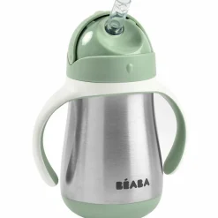 Béaba Tasse à paille en inox vert sauge (250 ml)