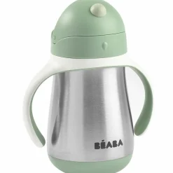 Béaba Tasse à paille en inox vert sauge (250 ml)