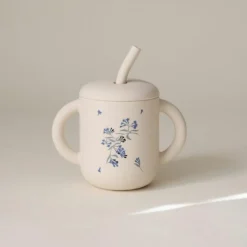 Mushie Tasse à paille Lilac Flowers