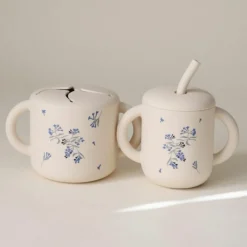 Mushie Tasse à paille Lilac Flowers