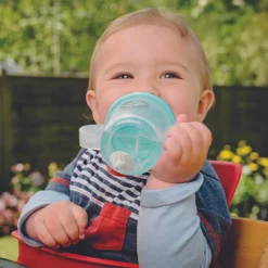 Best Tasse antifuite avec paille lestée Ourson bleu (200 ml) Tasse