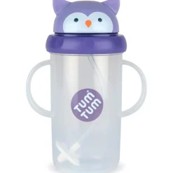 TUM TUM Tasse antifuite avec paille lestée Chouette (300 ml)