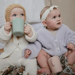 Mushie Tasse d'apprentissage en silicone Sage