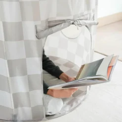 Outlet Tente de jeu en tissu recyclé Damier beige Tente De Jeu