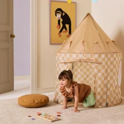 Kid's Concept Tente de jeu Jaune à carreaux