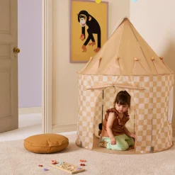 Kid's Concept Tente de jeu Jaune à carreaux