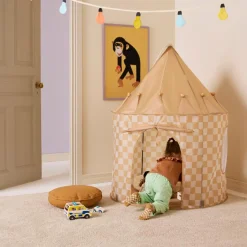 Kid's Concept Tente de jeu Jaune à carreaux