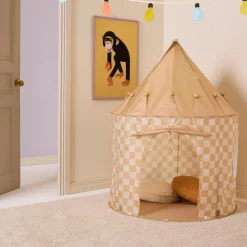 Kid's Concept Tente de jeu Jaune à carreaux