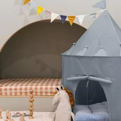 Tente en tissu recyclé Uni bleue Tente De Jeu