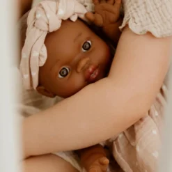 Atelier Wagram Tenue pour poupée robe Beige Petits Cœurs