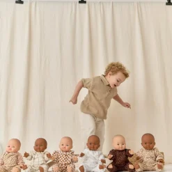 Atelier Wagram Tenue pour poupée robe Beige Petits Cœurs