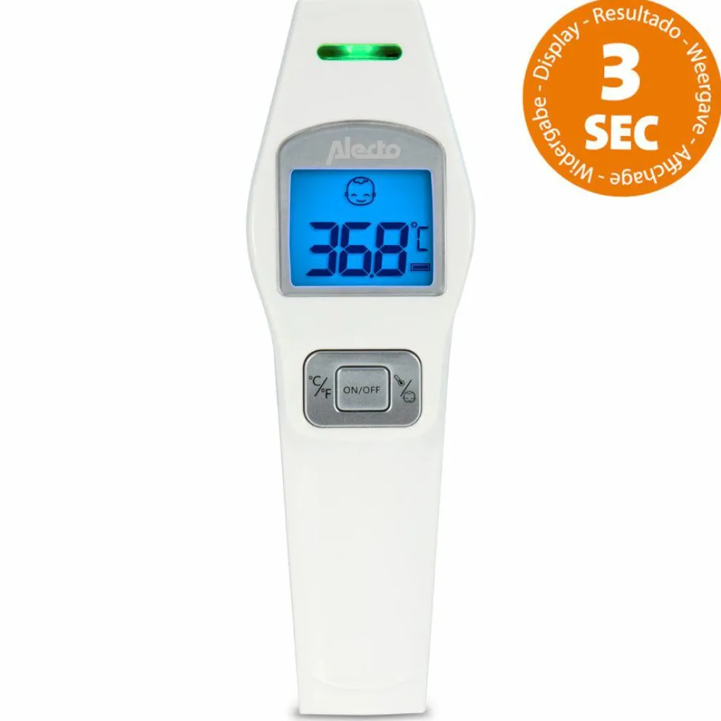 Alecto Thermomètre frontal infrarouge blanc