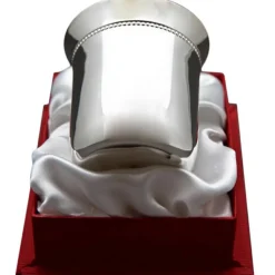 Daniel Crégut Timbale Perles B en métal argenté dans son coffret (personnalisable)