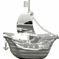 Daniel Crégut Tirelire Bateau de pirates (métal argenté)