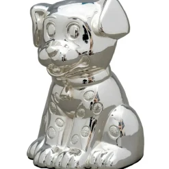 Daniel Crégut Tirelire petit chien (métal argenté)