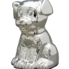 Tirelire petit chien personnalisable (métal argenté) Tirelire